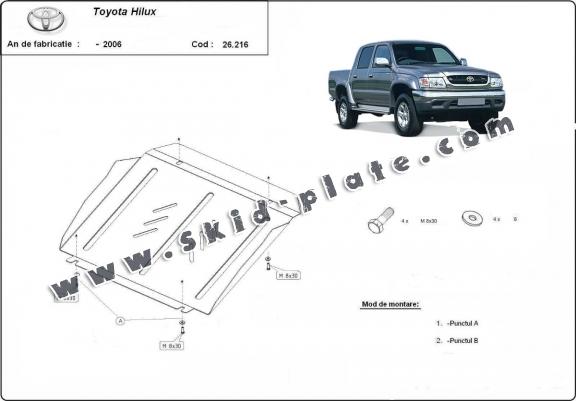 Steel skid plate for Toyota Hilux