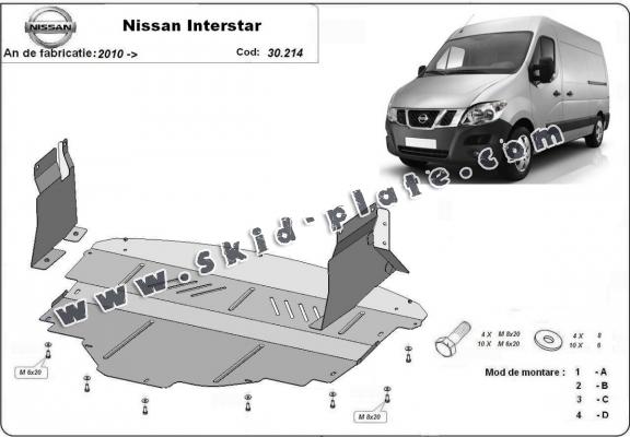 Steel skid plate for Nissan Interstar