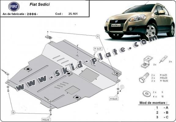 Steel skid plate for Fiat Sedici