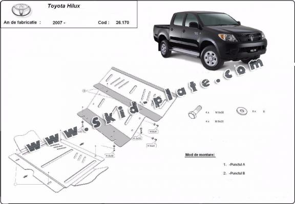 Steel skid plate for Toyota Hilux