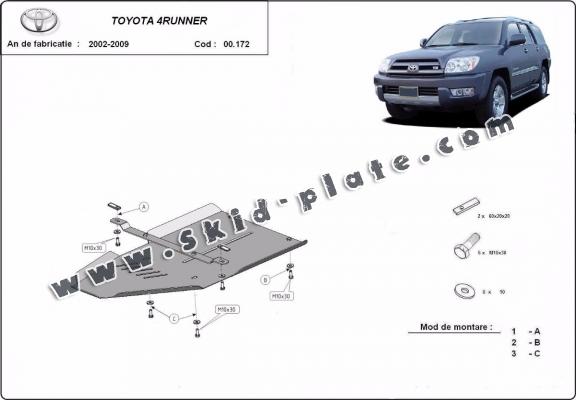 Steel gearbox skid plate for Toyota 4Runner