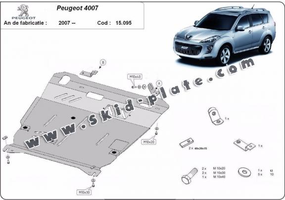 Steel skid plate for Peugeot 4007