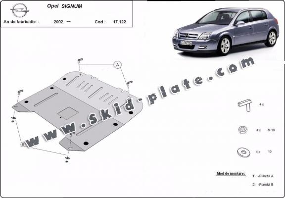 Steel skid plate for Opel Signum