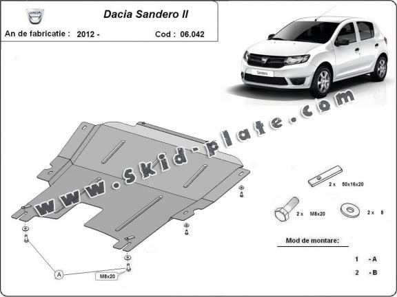 Steel skid plate for Dacia Sandero 2