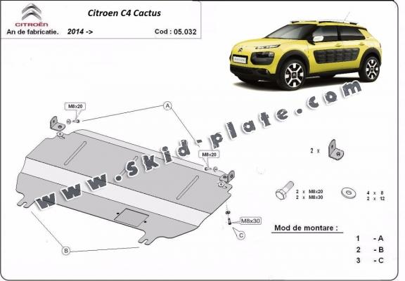 Steel skid plate for Citroen C4 Cactus