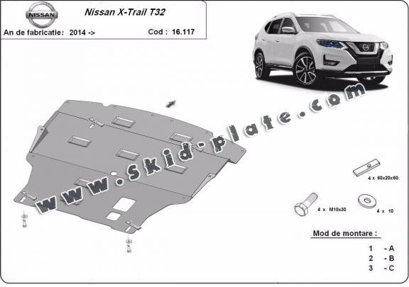 Steel skid plate for Nissan X-Trail T32