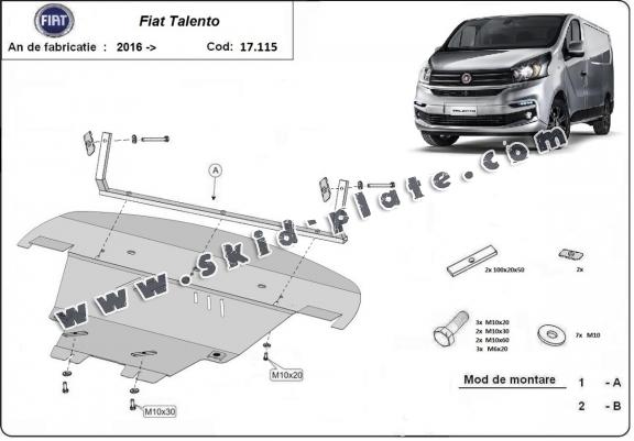 Steel skid plate for Fiat Talento