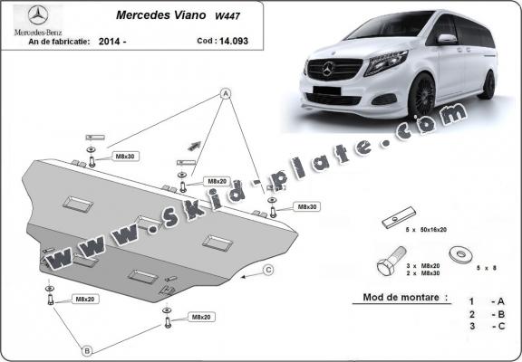 Steel skid plate for Mercedes Viano W447, 4x2, 1.6 D