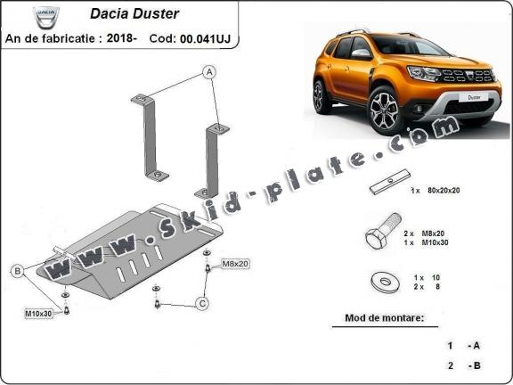 Steel diferential skid plate for Dacia Duster 4x4