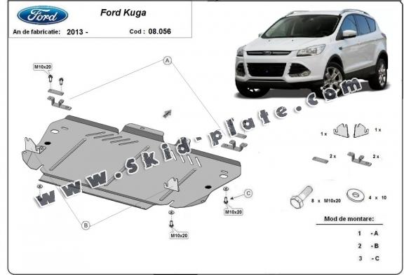 Steel skid plate for Ford Kuga