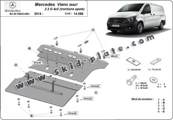 Steel skid plate forMercedes Viano W447 2.2 D, 4x2 