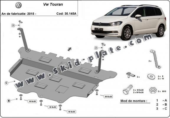 Steel skid plate for VW Touran - automatic gearbox