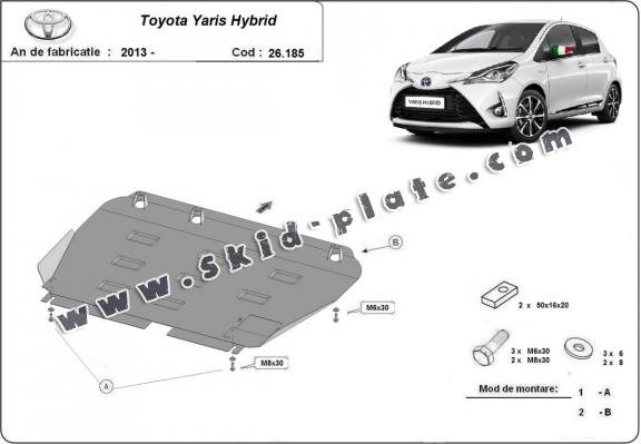 Steel skid plate for Toyota Yaris XP150