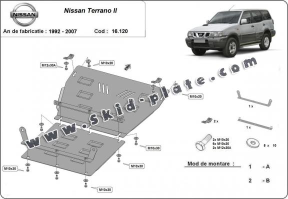 Steel skid plate for Nissan Terrano II 