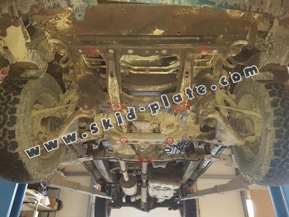 Steel skid plate for the protection of the engine and the radiator for Toyota Hilux