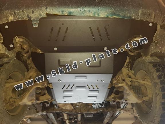 Steel gearbox and particle filter skid plate for Toyota Hilux 