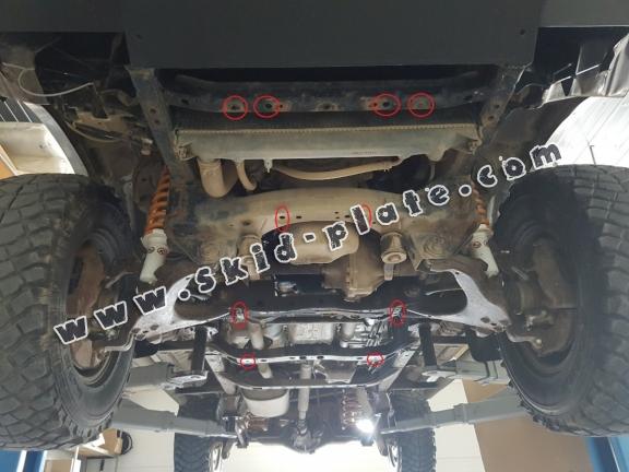 Steel gearbox skid plate for Toyota Land Cruiser J90 - only for 3 doors model