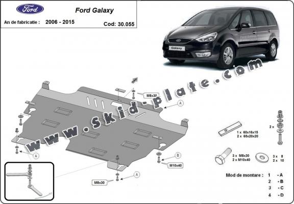 Steel skid plate for Ford Galaxy 2