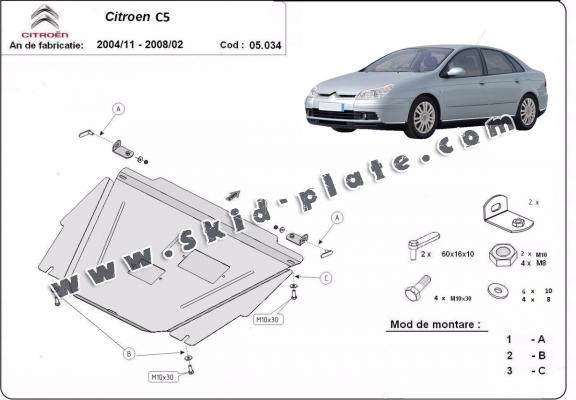 Steel skid plate for Citroen C5