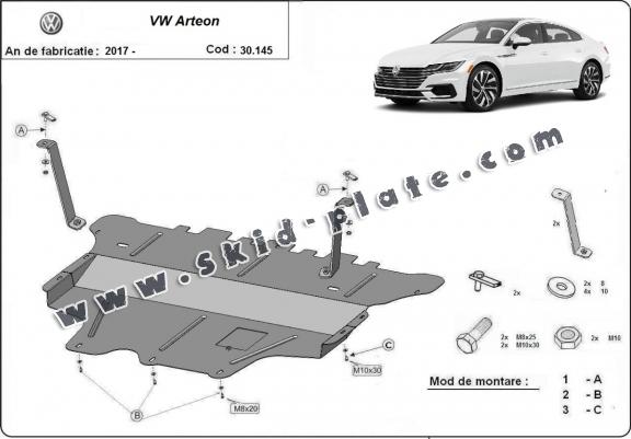 Steel skid plate for VW Arteon  - manual gearbox