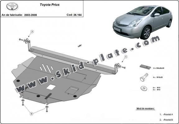 Steel skid plate for Toyota Prius