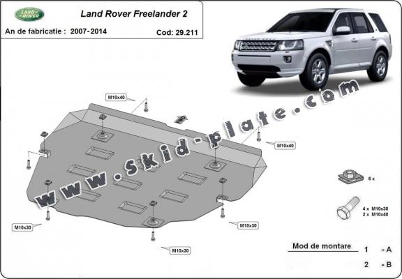 Steel skid plate for Land Rover Freelander 2