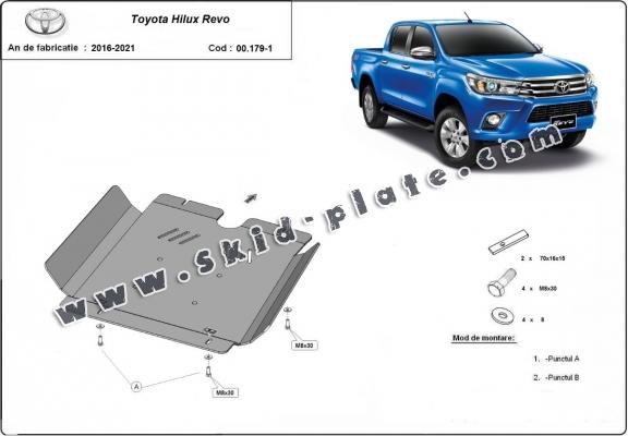 Steel gearbox skid plate for Toyota Hilux Revo