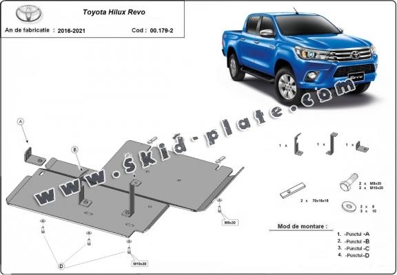 Aluminum differential skid plate for Toyota Hilux Revo