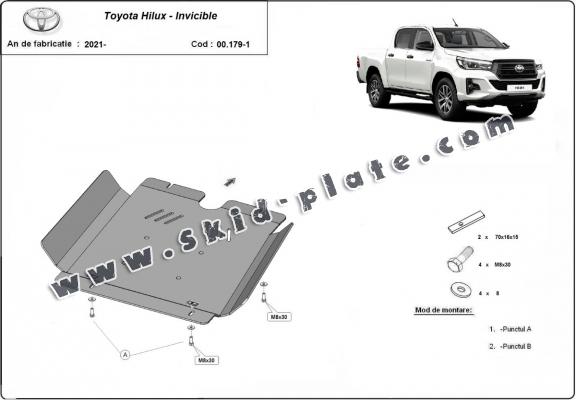 Aluminum gearbox skid plate for Toyota Hilux Invincible