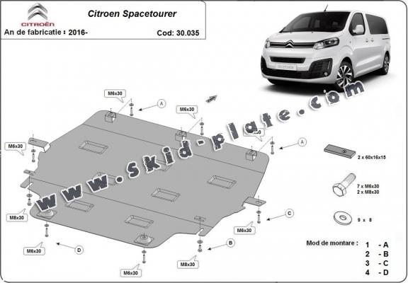 Steel skid plate for Citroen Spacetourer