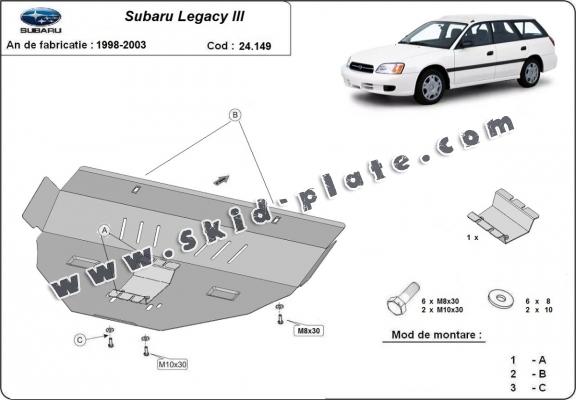 Steel skid plate for Subaru Legacy III