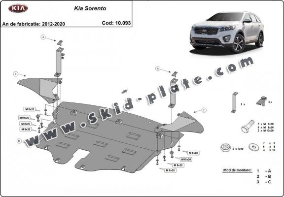 Steel skid plate for Kia Sorento