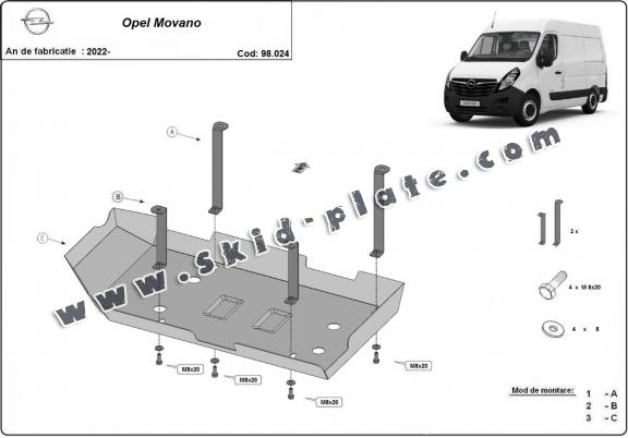 Steel AdBlue tank plate Opel Movano