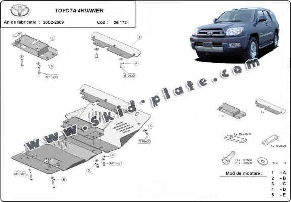 Aluminum skid plate for Toyota 4Runner