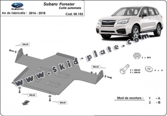 Steel automatic gearbox skid plate for  Subaru Forester 4