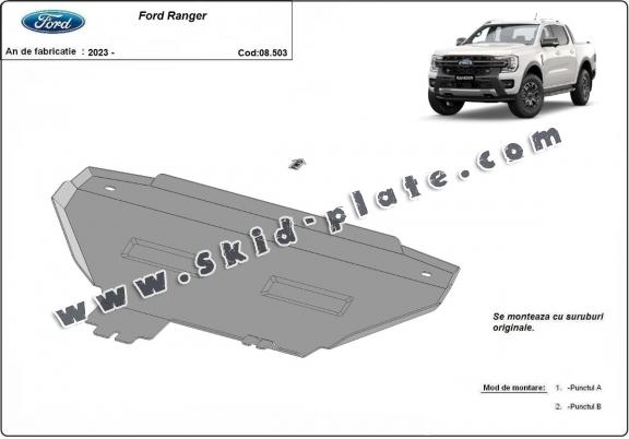 Steel radiator skid plate for Ford Ranger