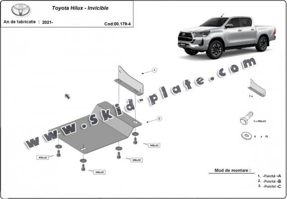 Aluminum DPF sensor skid plate  for Toyota Hilux