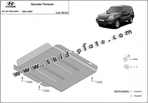 Steel reductor skid plate Hyundai Terracan