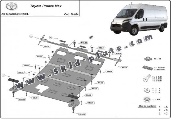 Steel skid plate for Toyota Proace Max