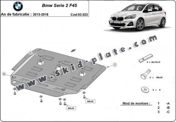 Steel skid plate for  BMW Seria 2 F45