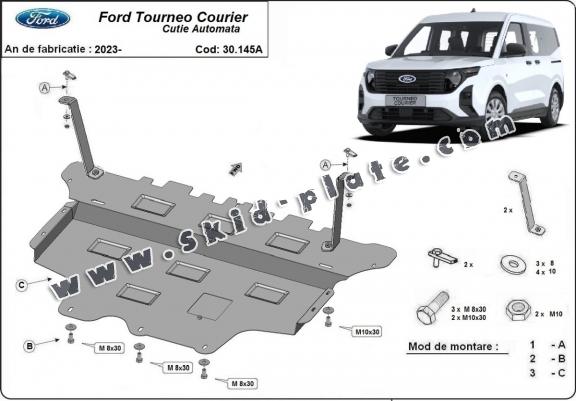 Steel skid plate for Ford Tourneo Connect - automatic gearbox