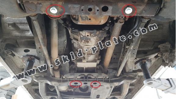 Steel gearbox and differential skid plate for Nissan Pathfinder