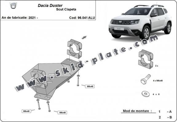 Aluminium EGR valve skid plate  for Dacia Duster 