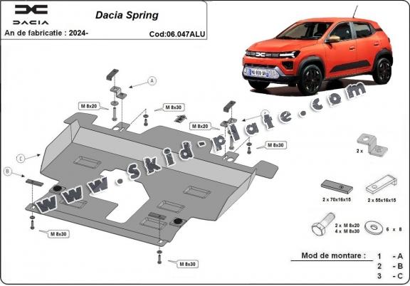 Aluminium skid plate for Dacia Spring