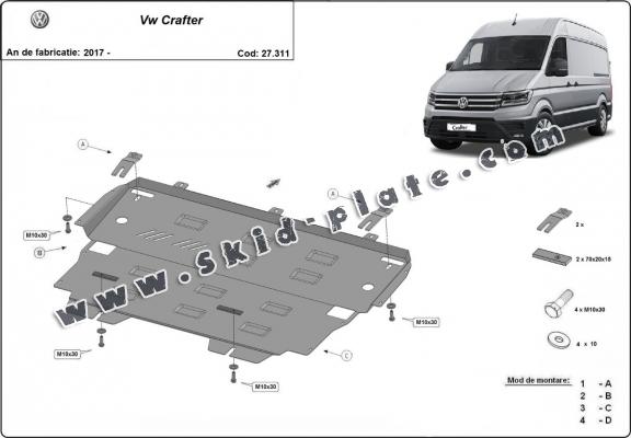 Steel skid plate for Vw Crafter