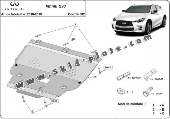 Steel skid plate for Infiniti Q30