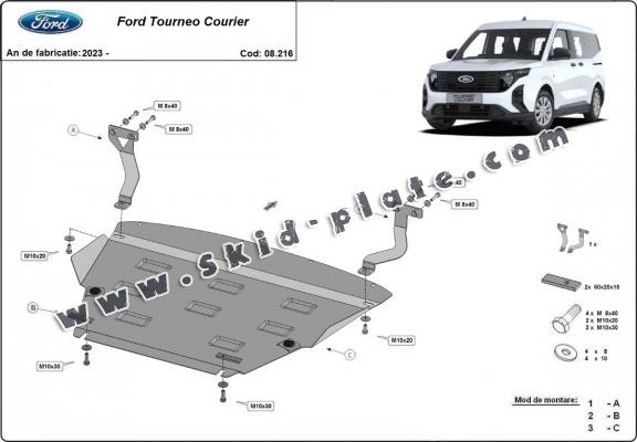 Steel skid plate for Ford Tourneo Courier