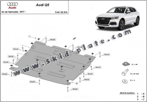 Steel skid plate for Audi Q5