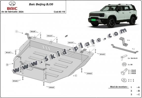 Steel skid plate for Baic Beijing BJ30