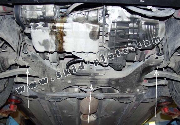 Steel skid plate for the protection of the engine and the gearbox for Peugeot 406